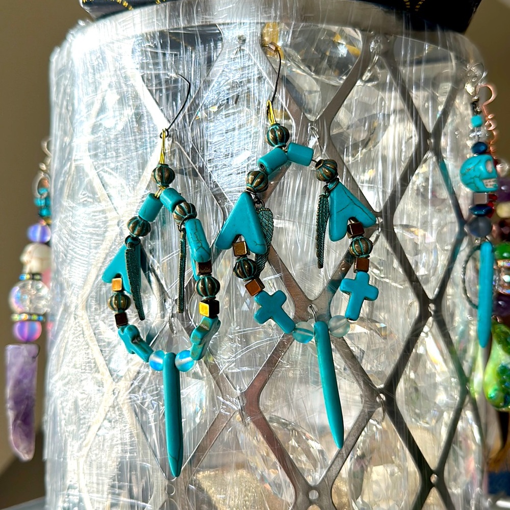 Handmade boho hippie angel designer fashion earrings